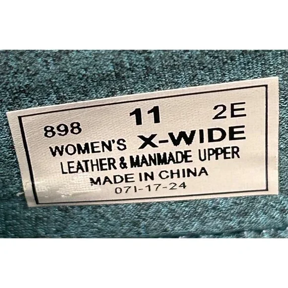 Orthofeet Woman's X-Wide 11 2E Teal Mary Jane Comfortable Shoes Adjustable Strap - Picture 6 of 7